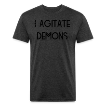 Load image into Gallery viewer, &quot;I Agitate Demons&quot; (black letter) Fitted Tee - heather black

