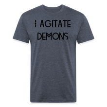 Load image into Gallery viewer, &quot;I Agitate Demons&quot; (black letter) Fitted Tee - heather navy
