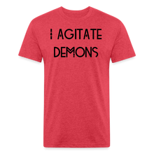 Load image into Gallery viewer, &quot;I Agitate Demons&quot; (black letter) Fitted Tee - heather red
