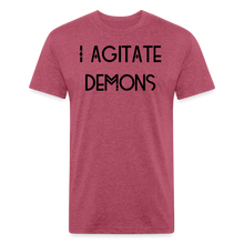Load image into Gallery viewer, &quot;I Agitate Demons&quot; (black letter) Fitted Tee - heather burgundy
