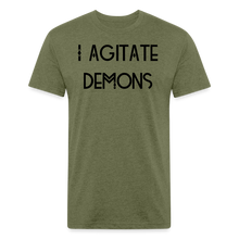 Load image into Gallery viewer, &quot;I Agitate Demons&quot; (black letter) Fitted Tee - heather military green
