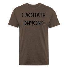Load image into Gallery viewer, &quot;I Agitate Demons&quot; (black letter) Fitted Tee - heather espresso
