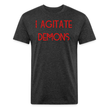 Load image into Gallery viewer, &quot;I Agitate Demons&quot; (red letter) Fitted Tee - heather black
