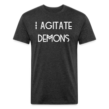 Load image into Gallery viewer, &quot;I Agitate Demons&quot; (white letter) Fitted Tee - heather black
