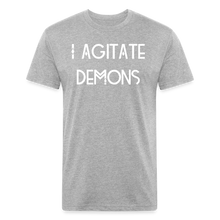 Load image into Gallery viewer, &quot;I Agitate Demons&quot; (white letter) Fitted Tee - heather gray
