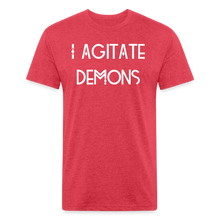 Load image into Gallery viewer, &quot;I Agitate Demons&quot; (white letter) Fitted Tee - heather red
