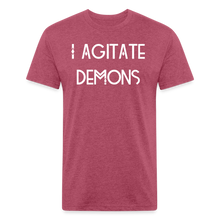 Load image into Gallery viewer, &quot;I Agitate Demons&quot; (white letter) Fitted Tee - heather burgundy
