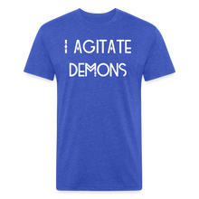 Load image into Gallery viewer, &quot;I Agitate Demons&quot; (white letter) Fitted Tee - heather royal
