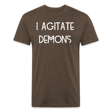 Load image into Gallery viewer, &quot;I Agitate Demons&quot; (white letter) Fitted Tee - heather espresso
