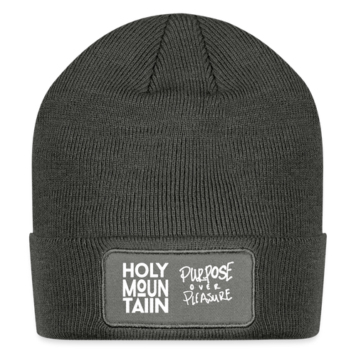 Purpose over Pleasure - Patch Beanie - charcoal grey