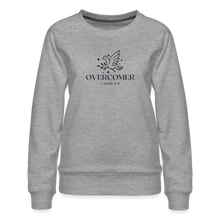 Load image into Gallery viewer, Overcomer (white or grey) Women’s Premium Sweatshirt - heather grey
