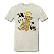 Load image into Gallery viewer, Son of the King - Men&#39;s Premium Tee (hand-drawn) with black text - heather oatmeal
