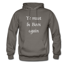 Load image into Gallery viewer, &quot;Born Again&quot; Men&#39;s Hoodie - asphalt gray
