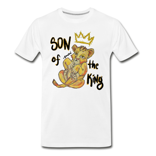Son of the King - Men's Premium Tee (hand-drawn) with black text - white