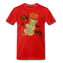 Load image into Gallery viewer, Son of the King - Men&#39;s Premium Tee (hand-drawn) with black text - red
