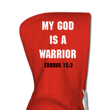 Load image into Gallery viewer, My God is a Warrior - Women’s Burgundy Hoodie - red
