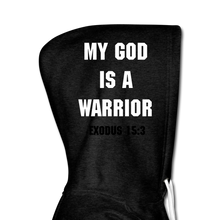 Load image into Gallery viewer, My God is a Warrior - Women’s Burgundy Hoodie - charcoal gray
