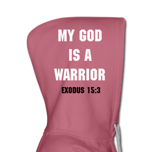 Load image into Gallery viewer, My God is a Warrior - Women’s Burgundy Hoodie - mauve
