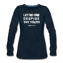 Load image into Gallery viewer, &quot;My Youth&quot; Women&#39;s Premium Long Sleeve T-Shirt - deep navy
