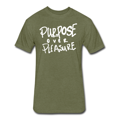 Purpose over Pleasure Tee (handwritten) - heather military green